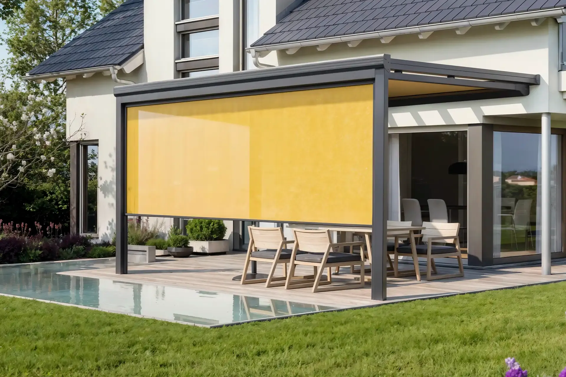 Senkrechtmarkise für Terrassenüberdachung Augsburg